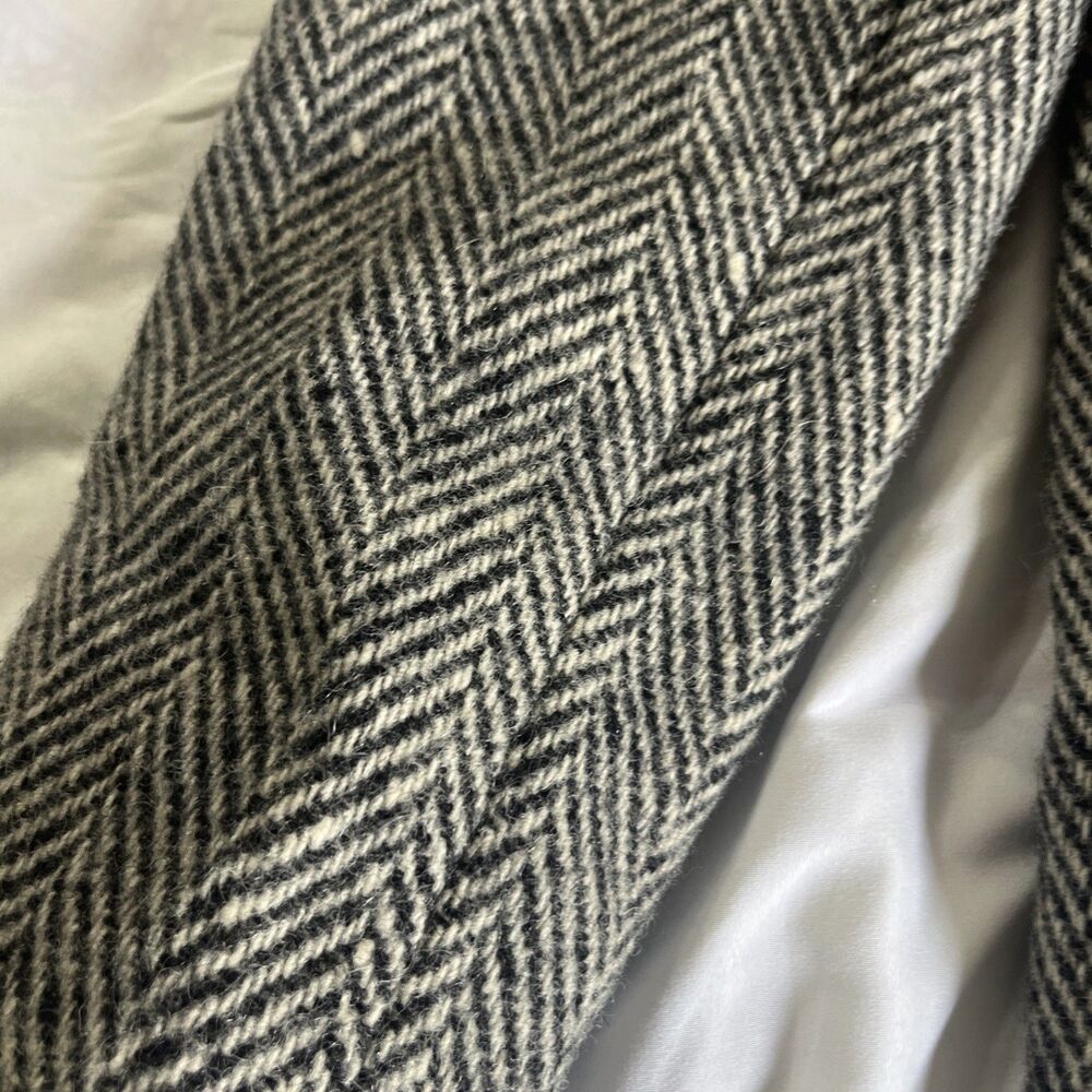Evan Picone Wool Double Breasted Peacoat Size M Herringbone Tweed - Picture 6 of 10